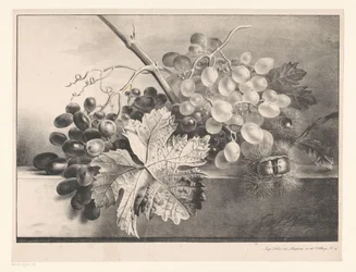 Nature morte avec raisins et châtaignes