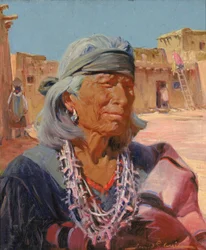 Vieil homme de Zuni, grand prêtre Cacique, 1924