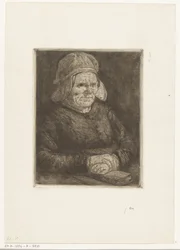 Femme avec bonnet en lin
