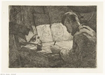 Autoportrait à la table de dessin