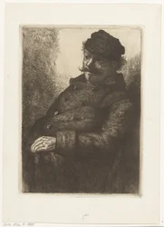 Homme assis avec une casquette
Coché du tramway d