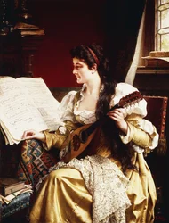 Dame avec une Mandoline