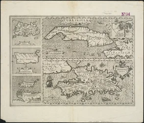 Cuba Insula ; Hispaniola Insula, gravé par Hendrik Hondius, 1633
