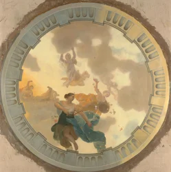 Plafond avec représentation de Diane et de ses compagnes