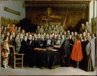 La prestation du serment de rectification (huile sur cuivre)