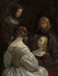 Femme au miroir, vers 1652