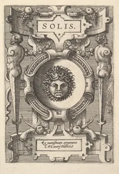 Buste de Sol entouré de rinceaux, de la série 