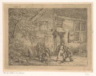 Enfants jouant aux billes