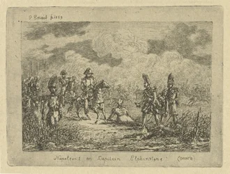 Napoléon auprès de soldats tombés