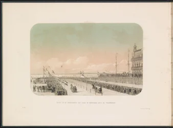 Course de traîneaux sur la Meuse à Rotterdam, 1855 (série: Les plaisirs de la glace sur la Meuse à Rotterdam en février 1855)
