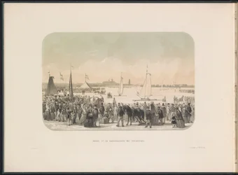 Course de yachts sur glace sur la Meuse à Rotterdam, 1855