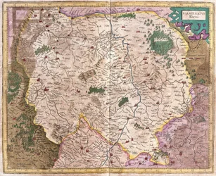 Région bavaroise et le fleuve Danube, Allemagne (gravure)