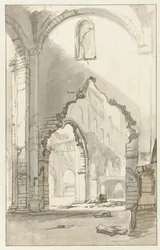 Intérieur de la Nieuwe Kerk à Amsterdam, après le grand incendie de 1645