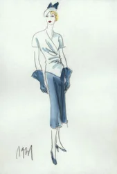 Mode féminine 1931, jupe et blouse