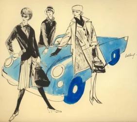 Costume, jupe-culotte, pullunder / G. Hartung