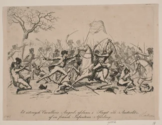Une attaque de cavalerie autrichienne repoussée à la bataille d