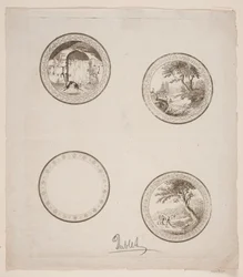 Quatre vignettes pour les fables de La Fontaine