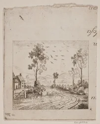 Paysage avec maison près d
