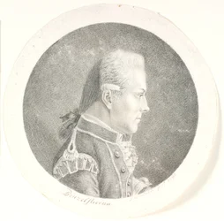 Portrait de Lars Benzelstjerne, officier de marine suédois (1759-1808). Buste. Profil à droite