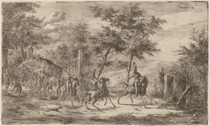 Cavalerie et chariot de foin