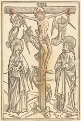 Christ en croix avec des anges