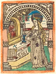 La Vierge en robe brodée d