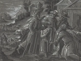Abraham recevant les anges [verso]