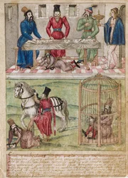 Bayezid I emprisonné par Timur, avant 1561