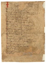 Feuillet de Das Spiegelbuch, en moyen haut allemand, Souabe orientale, probablement Augsbourg, vers 1470 (encre sur papier)