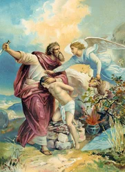 Abraham sur le point de sacrifier Isaac