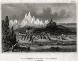 Akunnat, Groenland (gravure, vers 1850)
