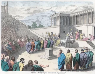 Histoire ancienne. Grèce. Théâtre, représentation d