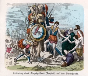 Histoire ancienne. Grèce. Trophées de guerre ... (gravure)