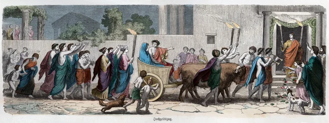 Histoire ancienne. Grèce. Fête de mariage ... (gravure)