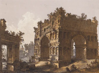 Arc de Janus, Rome (lithographie couleur)