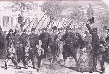 Arrivée à Paris de prisonniers prussiens après la bataille avant Bagneun, Histoire de la guerre entre la France et l