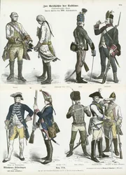 Uniformes militaires autrichiens et prussiens, seconde moitié du XVIIIe siècle