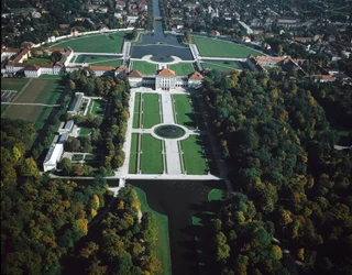 Art baroque : vue aérienne du parc de Nymphenburg