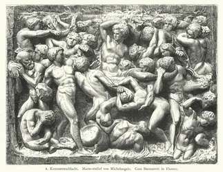 Bataille des Centaures, relief en marbre de Michel-Ange