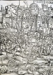 Siège du fort de Caseau - Gravure, Allemagne