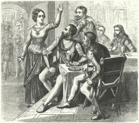 Catherine de Schwarzburg menaçant le duc d