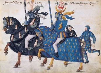 Participants équipés pour un tournoi, vers 1640