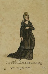Projet de costume pour le rôle de la Reine de la nuit dans l