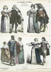 Costumes de la noblesse allemande et française, milieu du XVIIe siècle