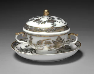 Bol couvert et plat, manufacture Meissen Porcelain Factory, Allemagne, 1730-1740
