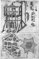 Conception de fortification de Harmonia in Fortalitiis Construendis, Defendensis & Oppugnandis par Wendelin Schildknecht, page 120, publié en 1652