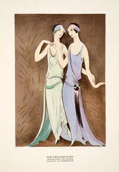 Die Freundinnen, robes de Kuhnen, extraites de Styl, publié en 1922 (impression sur pochoir)