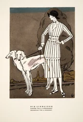 Die Lieblinge", publicité pour Fashion de A C Steinhardt, tirée de Styl, publié en 1922 (impression sur pochoir).