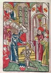 Empereur Sigismond (1367-1437) de Luxembourg adoubant un chevalier
