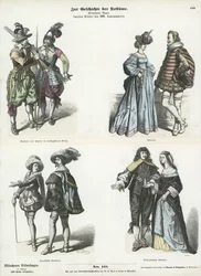 Costumes européens, milieu 17ème siècle